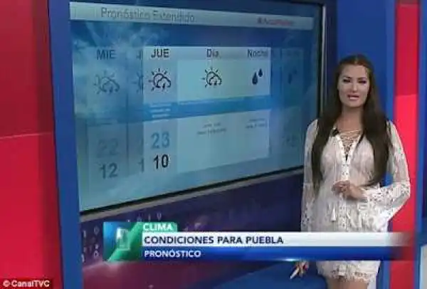 Photos: Pretty Weather Girl Sends Internet Into A Meltdown With Her Sheer Mini Outfit